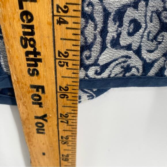 Coldwater Creek Blazer Open front Blue Jacquard 3/4 Sleeve Tapestry 12 - Picture 5 of 6
